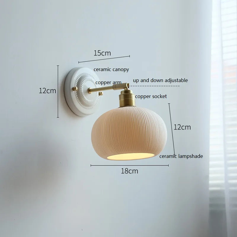 Nordic Cream Ceramic Wall Lamp | Vintage Elegance for Modern Homes 8