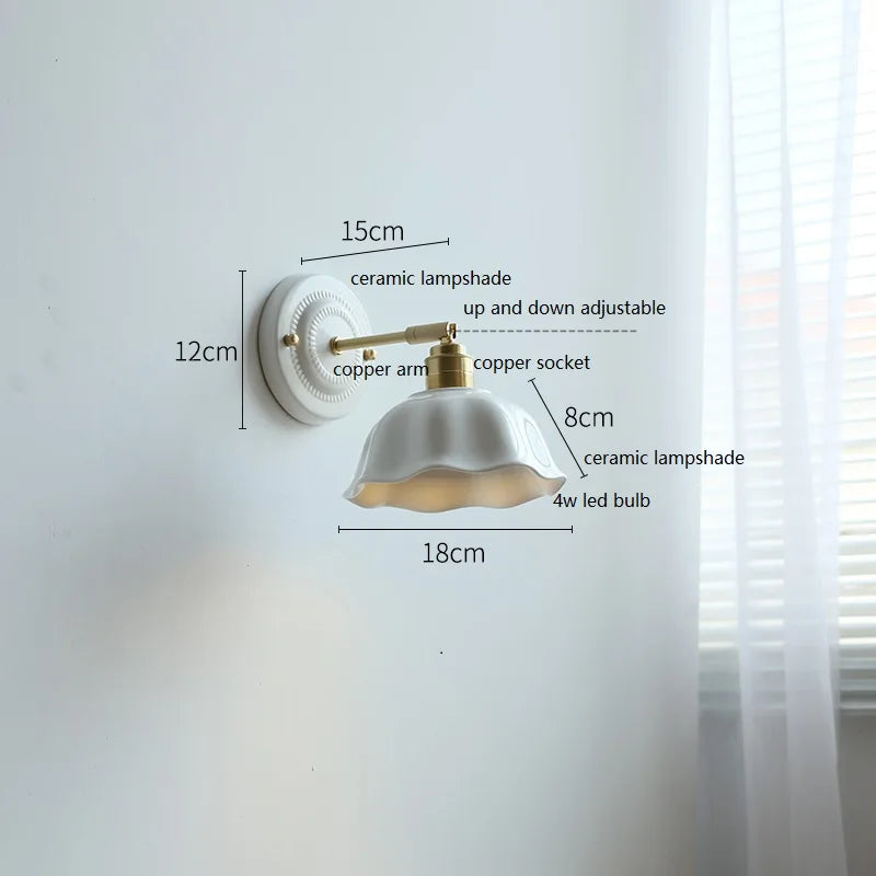 Nordic Cream Ceramic Wall Lamp | Vintage Elegance for Modern Homes 9