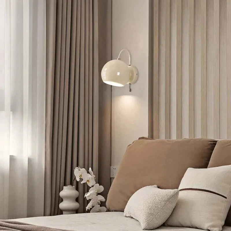Nordic Cream Wall Lamp | Adjustable Dome Light 2