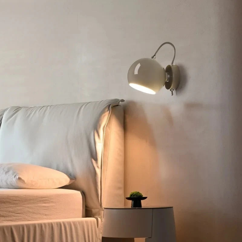 Nordic Cream Wall Lamp | Adjustable Dome Light 4