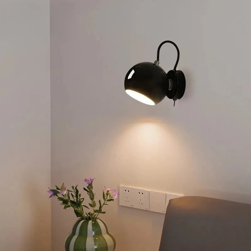 Nordic Cream Wall Lamp | Adjustable Dome Light 5