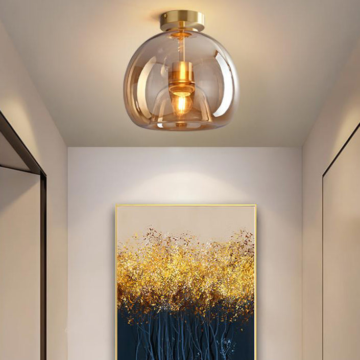 Nordic Glass Ball Ceiling Light | Semi-Flush Mount 3