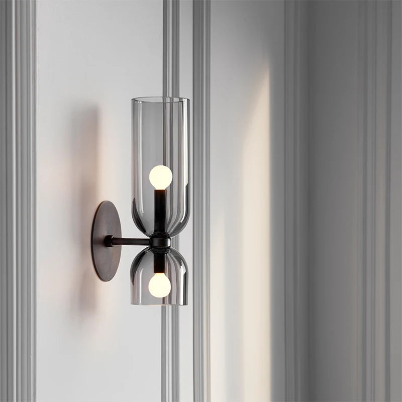 Nordic Glass Wall Lamp | Smoked Tube Design 0