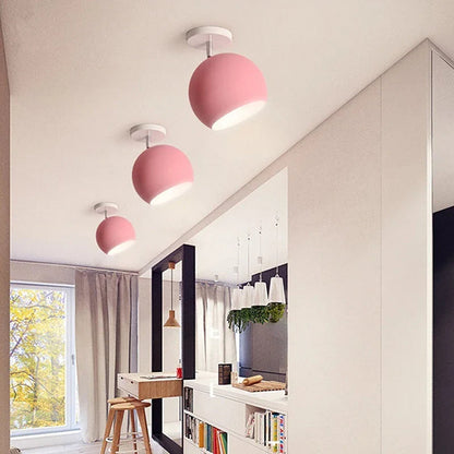 Nordic Macaron Ceiling Light | Modern Round Aluminium Lamp 2
