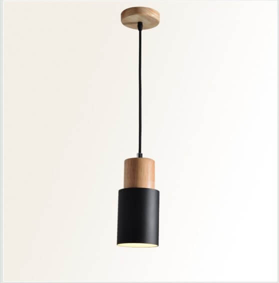Nordic Macaron Cylinder Pendant Light | Modern Wood & Metal Design 10