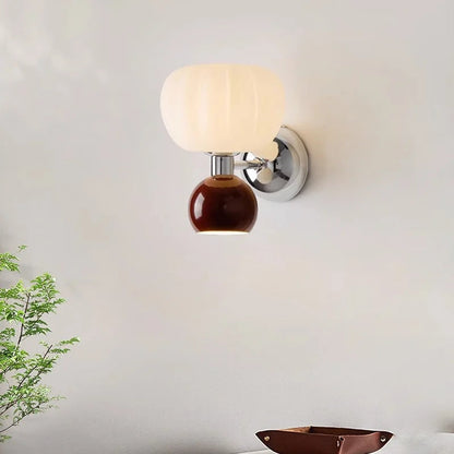 Nordic Pumpkin Wall Lamp | Modern Glass & Metal Sconce 1