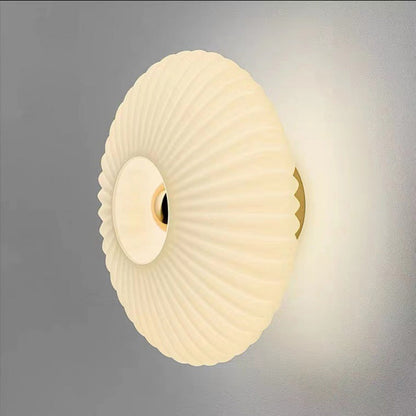 Nordic Vintage Glass Wall Sconce | Striped Round Disc Light 5