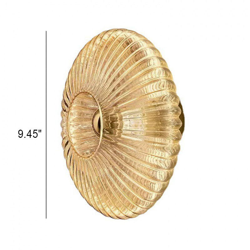 Nordic Vintage Glass Wall Sconce | Striped Round Disc Light 6