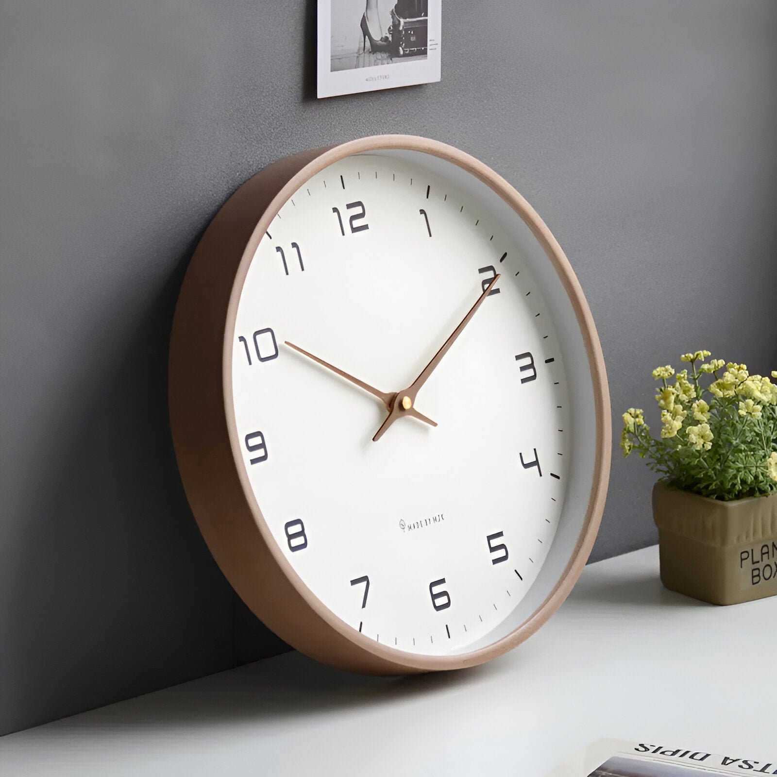 Nordic Wall Clock | Minimalist Wood Frame Design 3