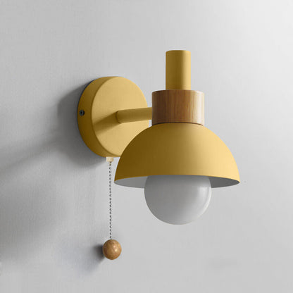 Nordic Wood Accent Wall Lamp | Minimalist Pull-Switch Light 0
