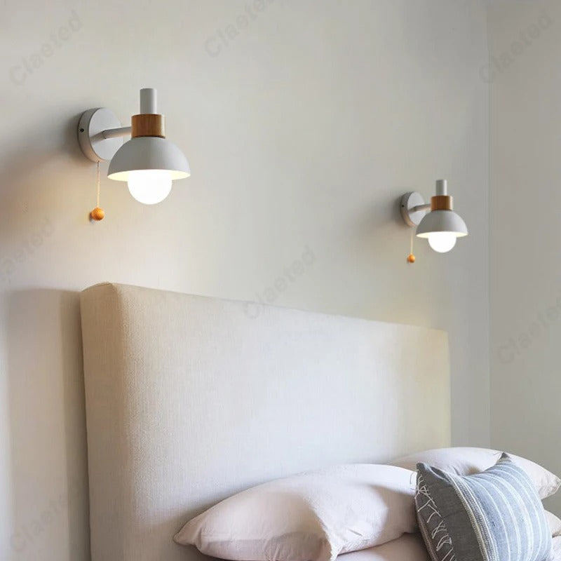 Nordic Wood Accent Wall Lamp | Minimalist Pull-Switch Light 6