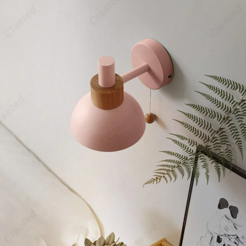 Nordic Wood Accent Wall Lamp | Minimalist Pull-Switch Light 7