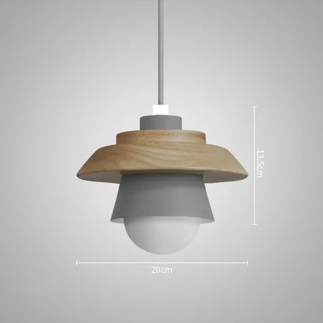 Nordic Wood Pendant Light | Colourful Macaron Design 0