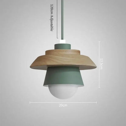 Nordic Wood Pendant Light | Colourful Macaron Design 6