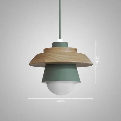 Nordic Wood Pendant Light | Colourful Macaron Design 7