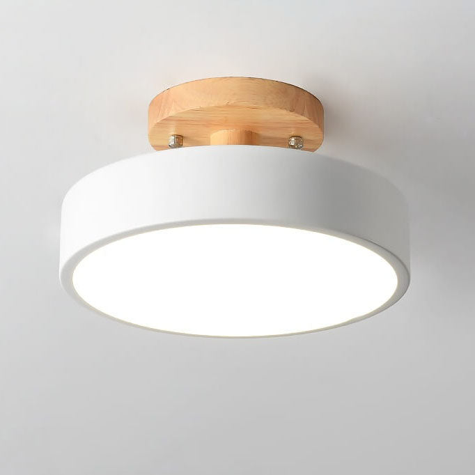 Nordic Wooden Ceiling Light | Round Modern Corridor & Balcony Lamp 7