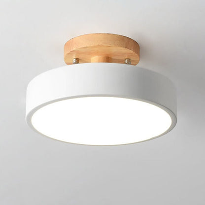 Nordic Wooden Ceiling Light | Round Modern Corridor & Balcony Lamp 7