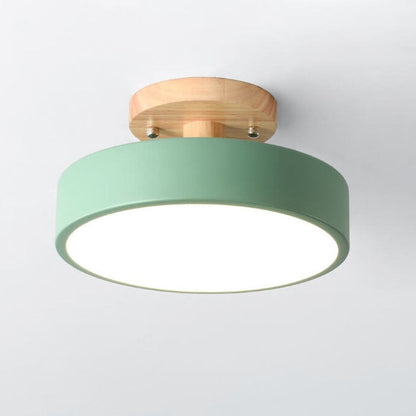 Nordic Wooden Ceiling Light | Round Modern Corridor & Balcony Lamp 8