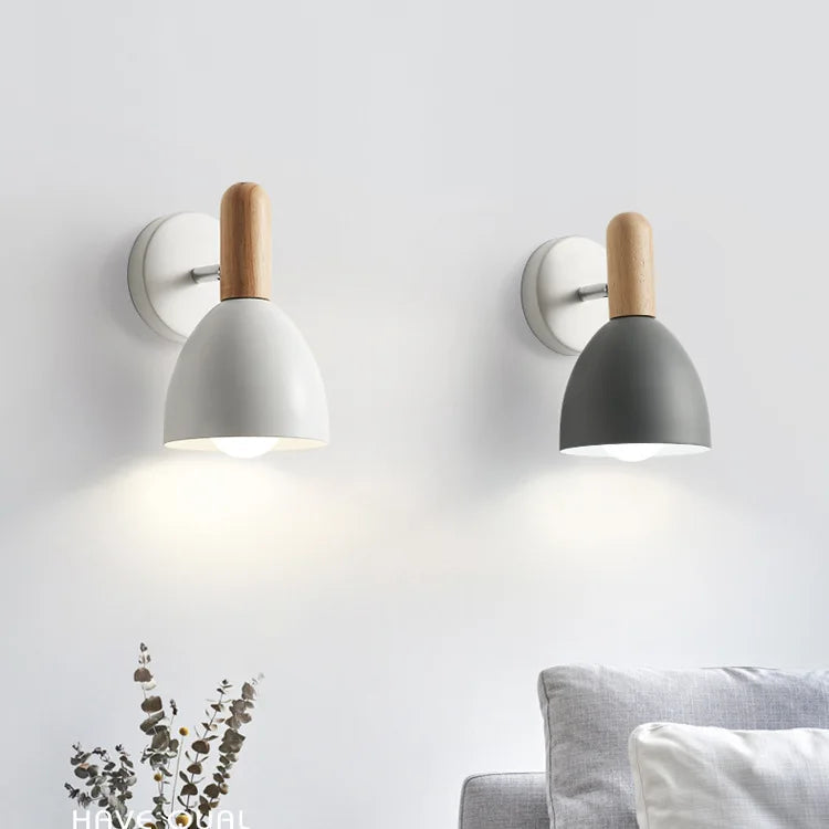 Nordic Wooden Wall Lamp | Adjustable Bedside Light 1