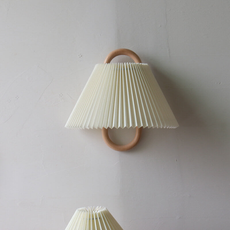 Nordic Wooden Wall Lamp | Minimalist Fabric Shade Sconce 0