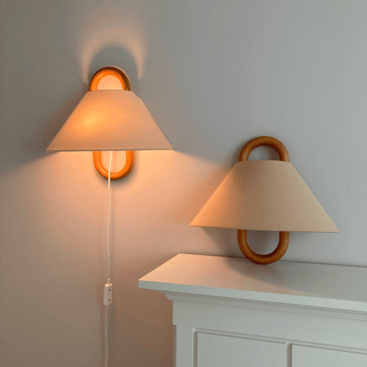 Nordic Wooden Wall Lamp | Minimalist Fabric Shade Sconce 1