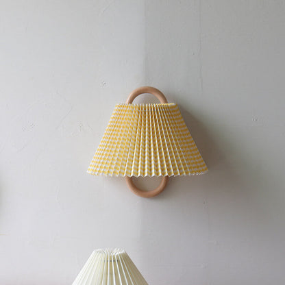 Nordic Wooden Wall Lamp | Minimalist Fabric Shade Sconce 11