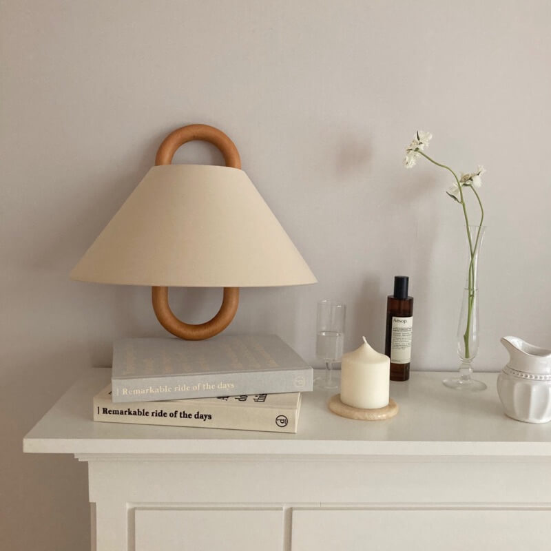 Nordic Wooden Wall Lamp | Minimalist Fabric Shade Sconce 12