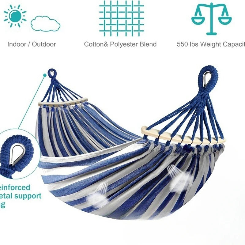 Outdoor Retreat | Camping Hammock with Anti-Roll Design | Portable Relaxation for Two 3