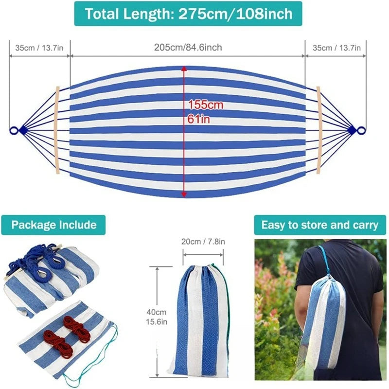 Outdoor Retreat | Camping Hammock with Anti-Roll Design | Portable Relaxation for Two 4
