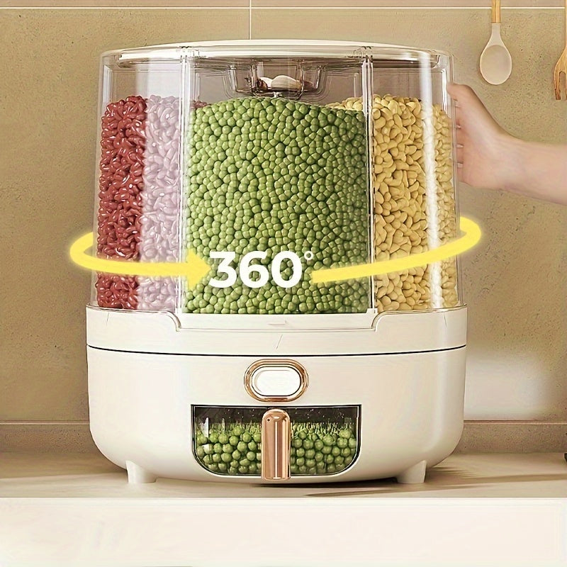 Rotating Airtight Food Storage Container | Large-Capacity Grain & Cereal Dispenser with 360° Design 1