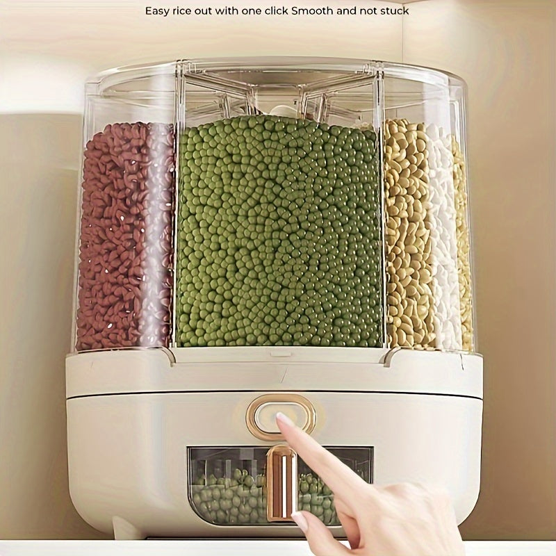 Rotating Airtight Food Storage Container | Large-Capacity Grain & Cereal Dispenser with 360° Design 2