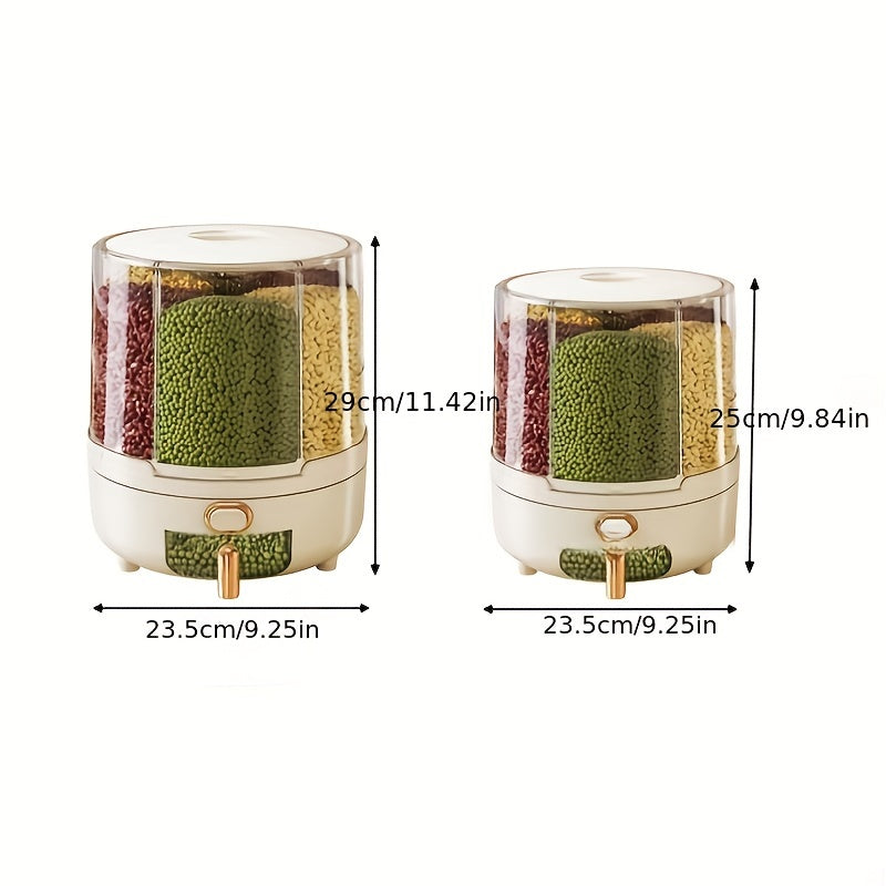Rotating Airtight Food Storage Container | Large-Capacity Grain & Cereal Dispenser with 360° Design 4