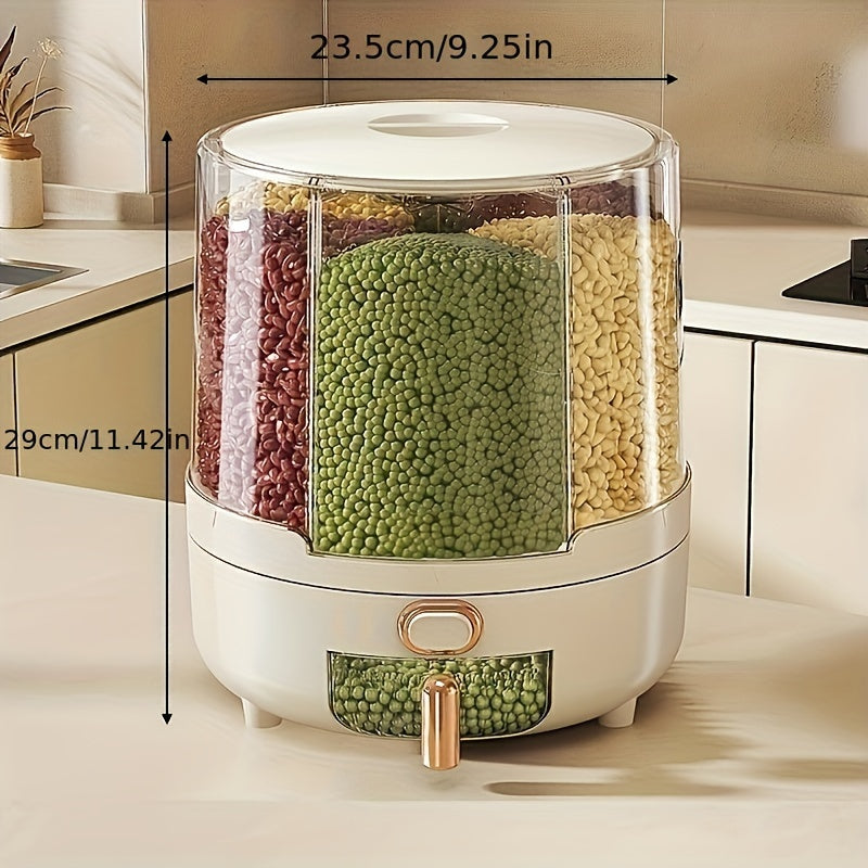 Rotating Airtight Food Storage Container | Large-Capacity Grain & Cereal Dispenser with 360° Design 5