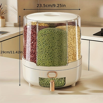Rotating Airtight Food Storage Container | Large-Capacity Grain & Cereal Dispenser with 360° Design 5