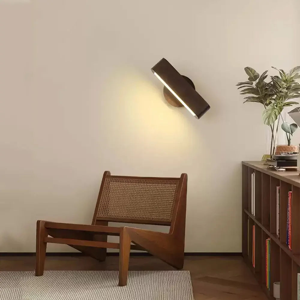 Rotating Wall Lamp | Japanese Solid Wood & Aluminium Design 3