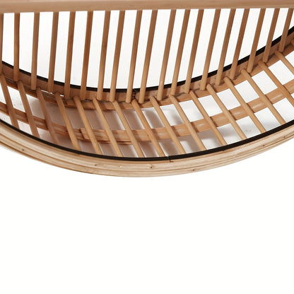 Round Bamboo Wall Shelf | Handmade Boho Floating Organizer 3