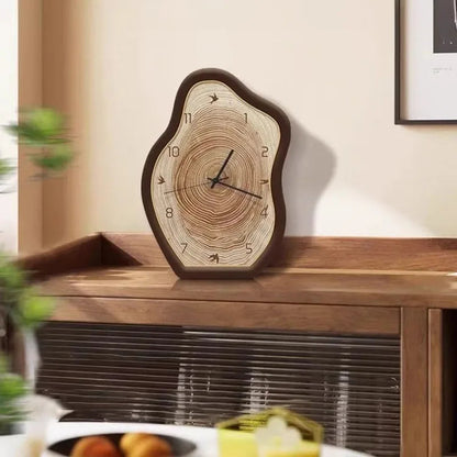 Rustic Annual Ring Clock | Natural Wood-Inspired Design 2