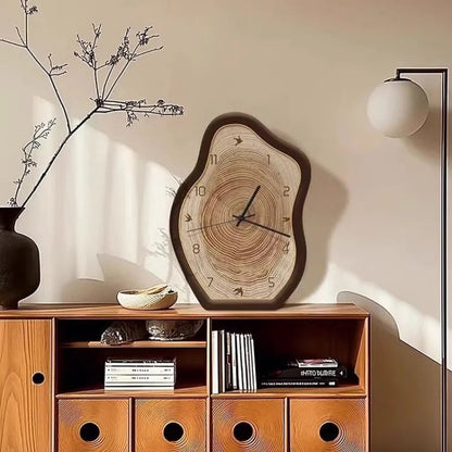 Rustic Annual Ring Clock | Natural Wood-Inspired Design 3