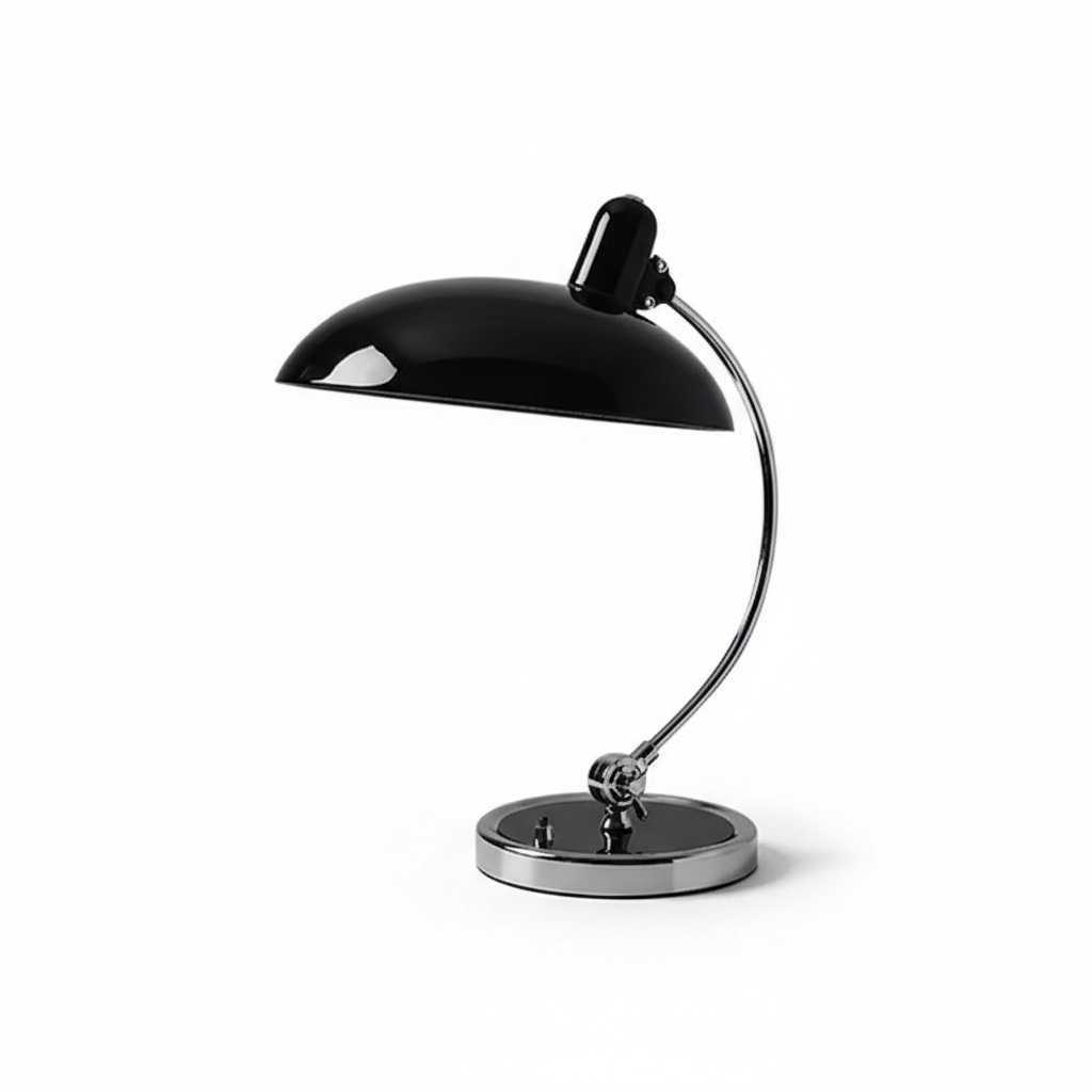 ScandiArc Table Lamp | Bauhaus-Inspired Curved Metal Design 0