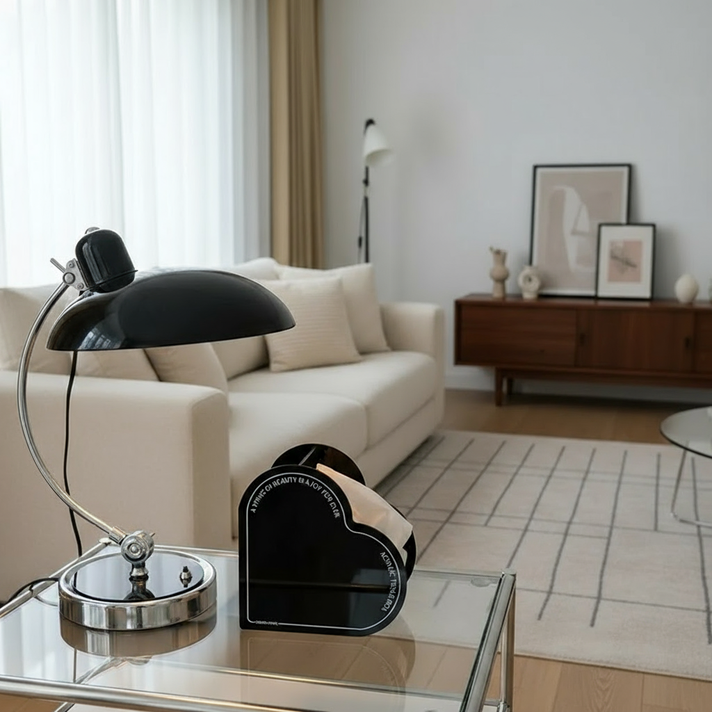 ScandiArc Table Lamp | Bauhaus-Inspired Curved Metal Design 1