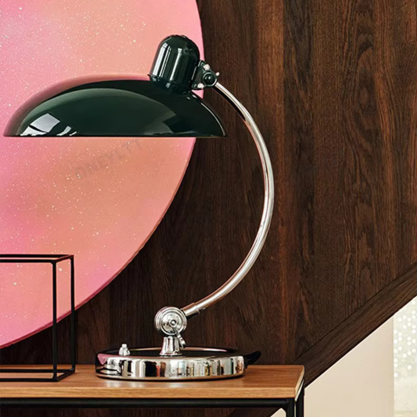 ScandiArc Table Lamp | Bauhaus-Inspired Curved Metal Design 6