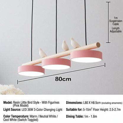 Sienna Bird Round Chandelier | Modern Nature-Inspired LED Ceiling Light 5