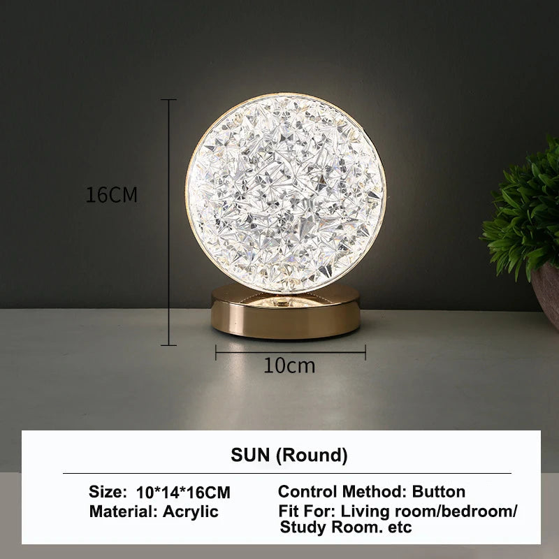 Stellora | 3D Crystal LED Night Light | Rechargeable Touch Dimming Lamp 0
