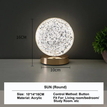 Stellora | 3D Crystal LED Night Light | Rechargeable Touch Dimming Lamp 0