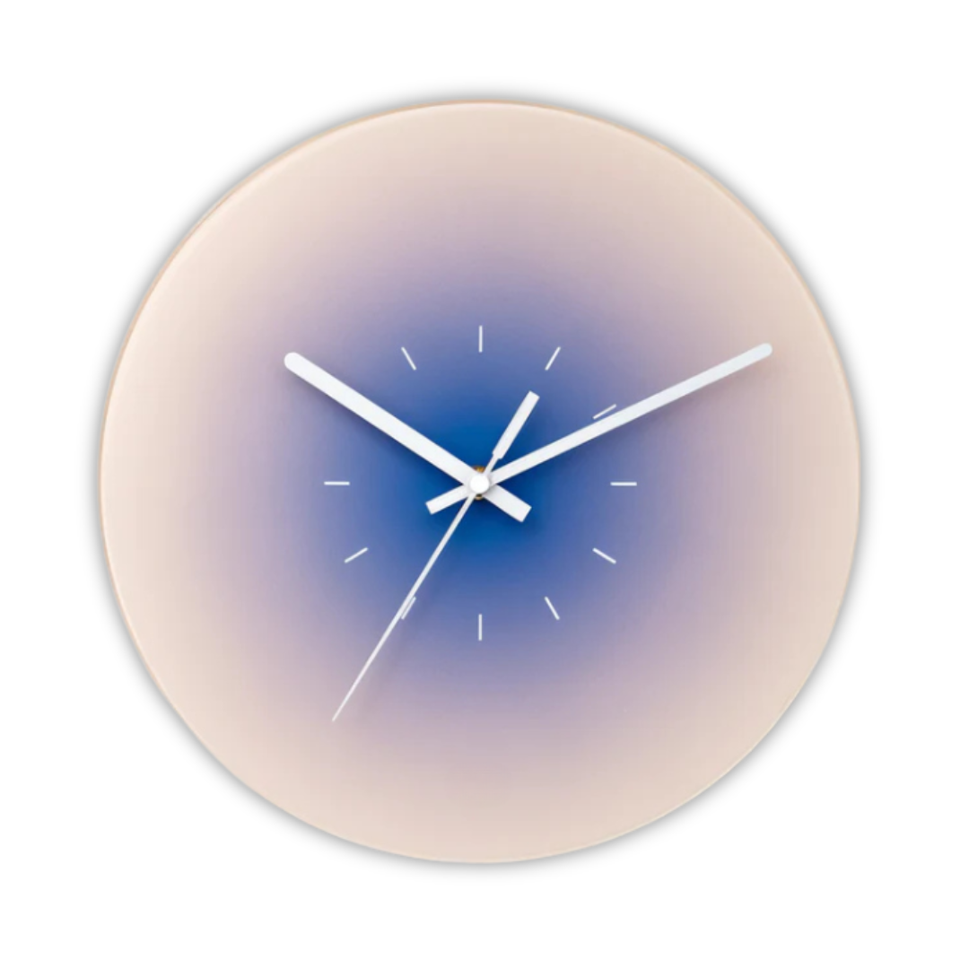 Sunset Glass Wall Clock | Modern Gradient Design 4