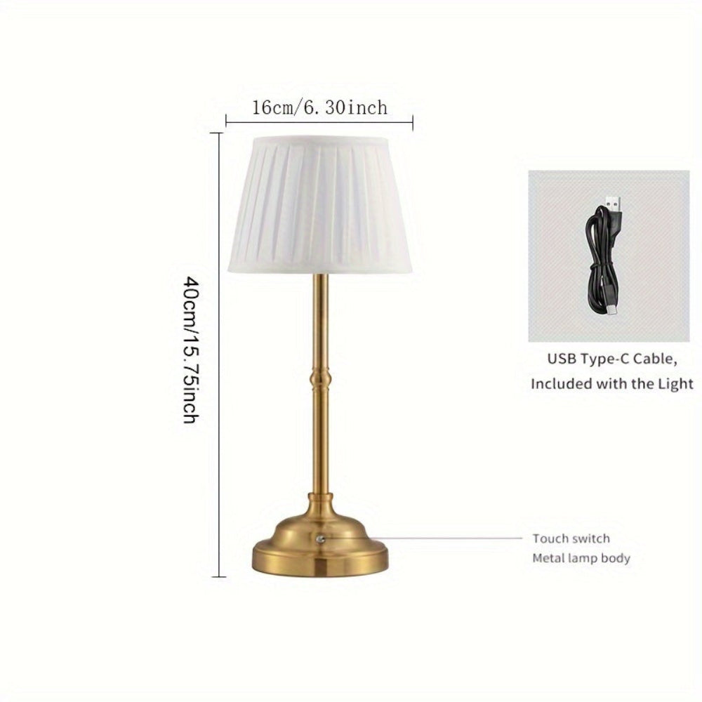 Table Lamp Cordless Rechargeable Brass LED Touch Dimmable 7
