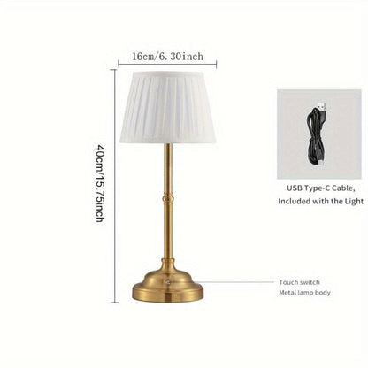 Table Lamp Cordless Rechargeable Brass LED Touch Dimmable 7