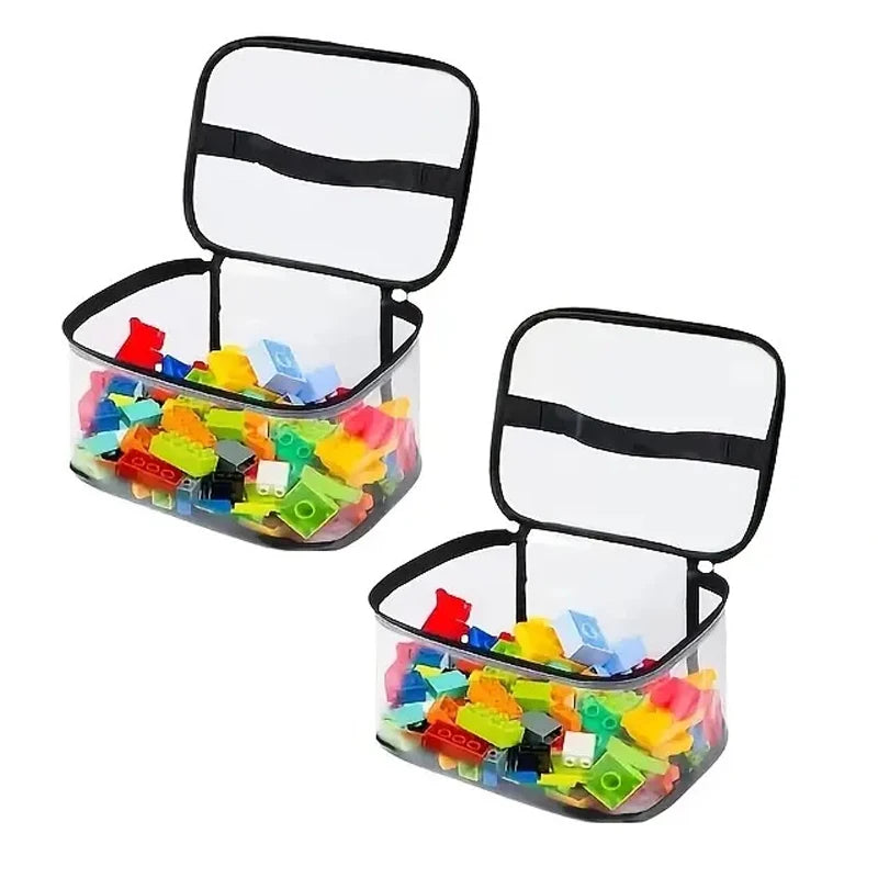 Transparent Mesh Toy Storage Bag | Large Capacity Organizer for Toys, Puzzles & Building Blocks 0