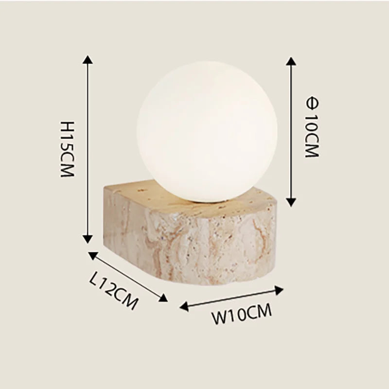 Travertine Stone Wall Lamp | Modern Japanese-Style LED Sconce 0