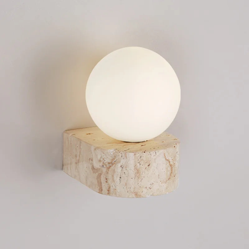 Travertine Stone Wall Lamp | Modern Japanese-Style LED Sconce 1
